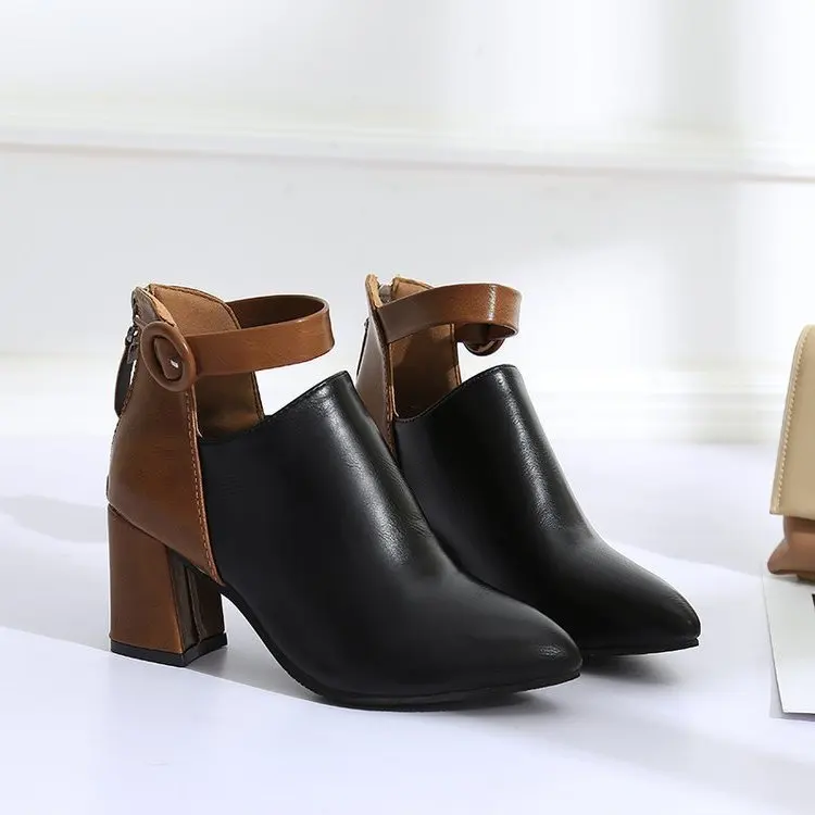 Fashion Women Boots Spring Autumn High Heels Shoes For Female Rivet Buckle Daily Shoes Martin Short Boots Pu Leather Ankle Boots
Fashion Women Boots Spring Autumn High Heels Shoes For Female Rivet Buckle Daily Shoes Martin Short Boots Pu Leather Ankle Boots