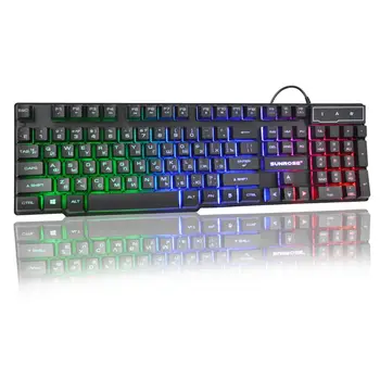 104 keys Gaming Keyboard with LED Backlit Russian Layout Gaming keyboard Mechanical Feel Keyboard For PC Gamers
104 keys Gaming Keyboard with LED Backlit Russian Layout Gaming keyboard Mechanical Feel Keyboard For PC Gamers