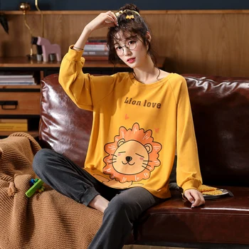 2020 new autumn winter pajamas for women casual long-sleeved trousers suit home clothing cartoon cute student pajamas 2 PCS set
2020 new autumn winter pajamas for women casual long-sleeved trousers suit home clothing cartoon cute student pajamas 2 PCS set