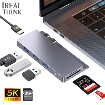 IREALTHINK USB HUB Dual Type-C adapter thunderbolt 3 hub to UHS-II card reader usb type c hub Macbook Pro Dock Samsung
IREALTHINK USB HUB Dual Type-C adapter thunderbolt 3 hub to UHS-II card reader usb type c hub Macbook Pro Dock Samsung