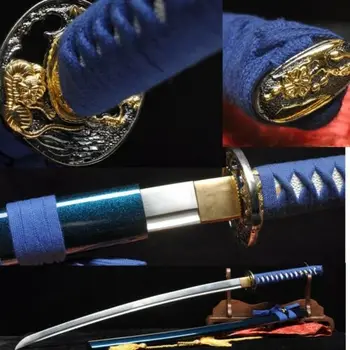 HANDMADE JAPANESE SAMURAI SWORD KATANA 1060 HIGH CARBON STEEL BLUE SAYA VERY SHARP
HANDMADE JAPANESE SAMURAI SWORD KATANA 1060 HIGH CARBON STEEL BLUE SAYA VERY SHARP