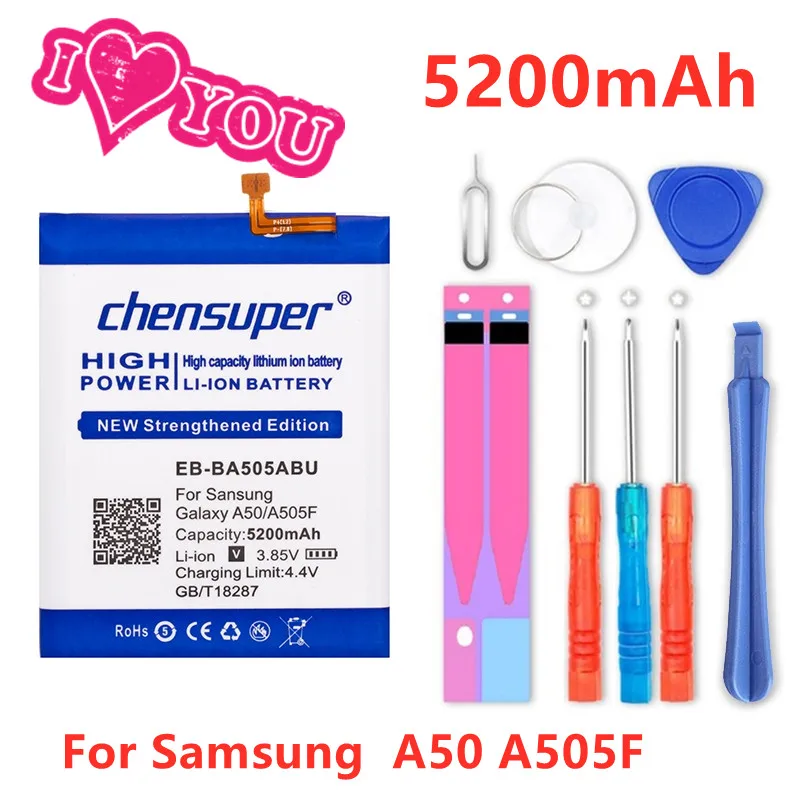 NEW EB-BA505ABN EB-BA505ABU 5200mAh battery For SAMSUNG Galaxy A50 A505F SM-A505F A505FN/DS/GN A505W A30s A30+Tools
NEW EB-BA505ABN EB-BA505ABU 5200mAh battery For SAMSUNG Galaxy A50 A505F SM-A505F A505FN/DS/GN A505W A30s A30+Tools