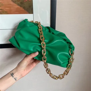 Net Celebrity The Same Bag Soft Leather Thick Chain Cloud Bag Gold Chain Handbag Shoulder Bag Female 2020 New Dumplings Bag Tide
Net Celebrity The Same Bag Soft Leather Thick Chain Cloud Bag Gold Chain Handbag Shoulder Bag Female 2020 New Dumplings Bag Tide