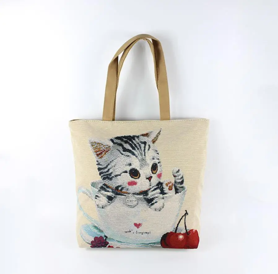 100% Canvas Bag Cute Cat Printing Reusable Shopping Bag Large Folding Tote Eco Foldable Canvas Handbag Cartoon Shopping Bag
100% Canvas Bag Cute Cat Printing Reusable Shopping Bag Large Folding Tote Eco Foldable Canvas Handbag Cartoon Shopping Bag
