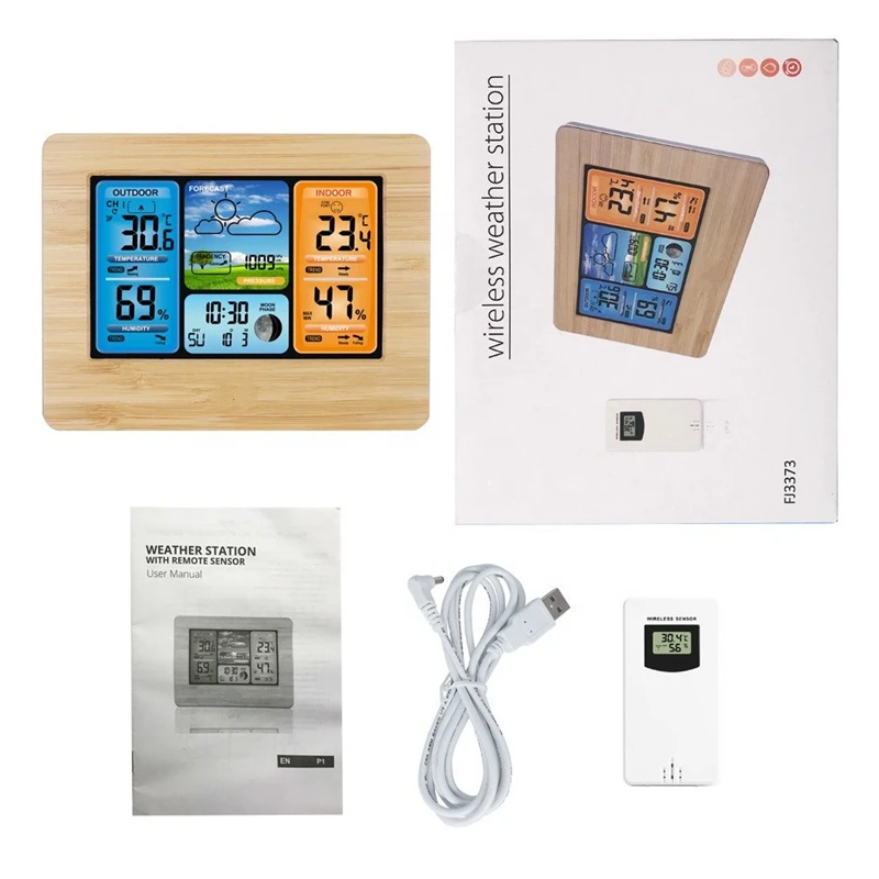Digital FR Wireless Weather Station Alarm Clock Temperature Thermometer Hygrometer Barometer Forecast Clocks with Outdoor Sensor
Digital FR Wireless Weather Station Alarm Clock Temperature Thermometer Hygrometer Barometer Forecast Clocks with Outdoor Sensor