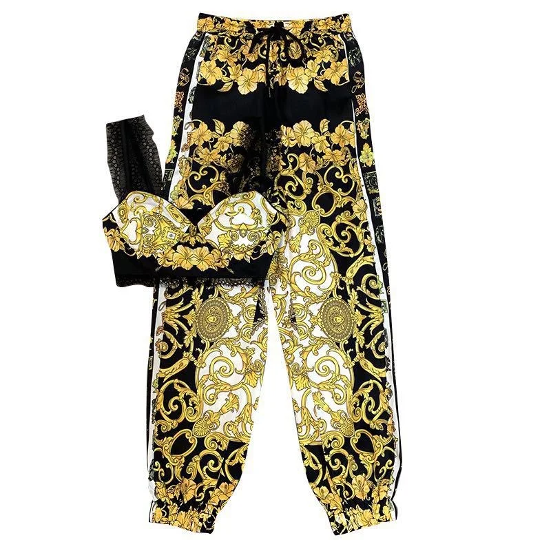 2019 Runway Designer Summer Vintage Printed Woman Lace Pattern Vest With High Waist Pants 2 Piece Set Casual Sexy Open Back Set
2019 Runway Designer Summer Vintage Printed Woman Lace Pattern Vest With High Waist Pants 2 Piece Set Casual Sexy Open Back Set