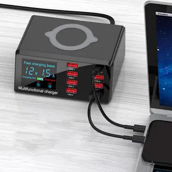 100W Wireless USB Charger Dock 18W PD QC3.0 Fast Charger Station Smart LED Display 8 Ports USB for Samsung Huawei iPhone
100W Wireless USB Charger Dock 18W PD QC3.0 Fast Charger Station Smart LED Display 8 Ports USB for Samsung Huawei iPhone
