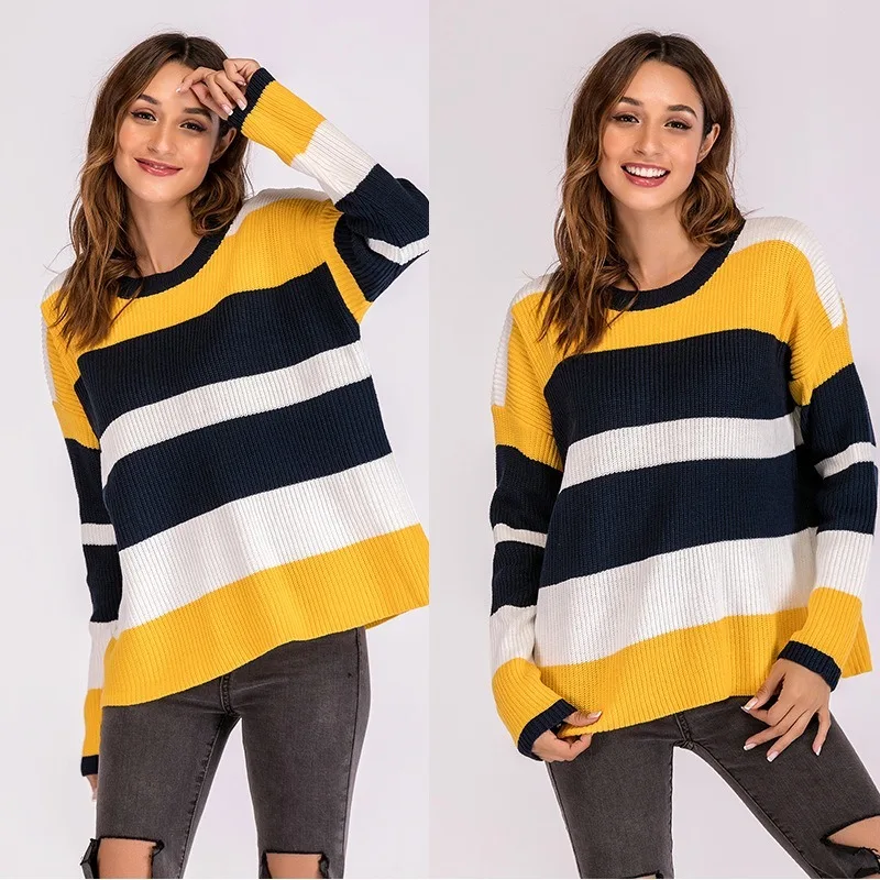 2020 autumn and winter knitted sweater round neck long sleeve women's sweater fashion knitted sweater
2020 autumn and winter knitted sweater round neck long sleeve women's sweater fashion knitted sweater