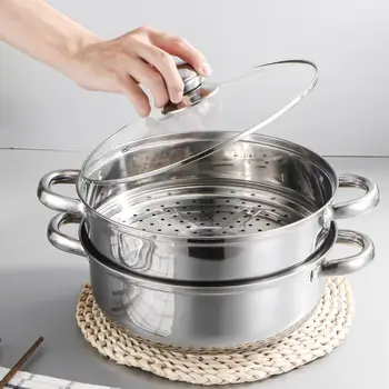 2 Tier Space Saving Home Food Steamer Pot Steaming Cookware Multifunction With Handle Easy Clean Stainless Steel Kitchen Tools
2 Tier Space Saving Home Food Steamer Pot Steaming Cookware Multifunction With Handle Easy Clean Stainless Steel Kitchen Tools