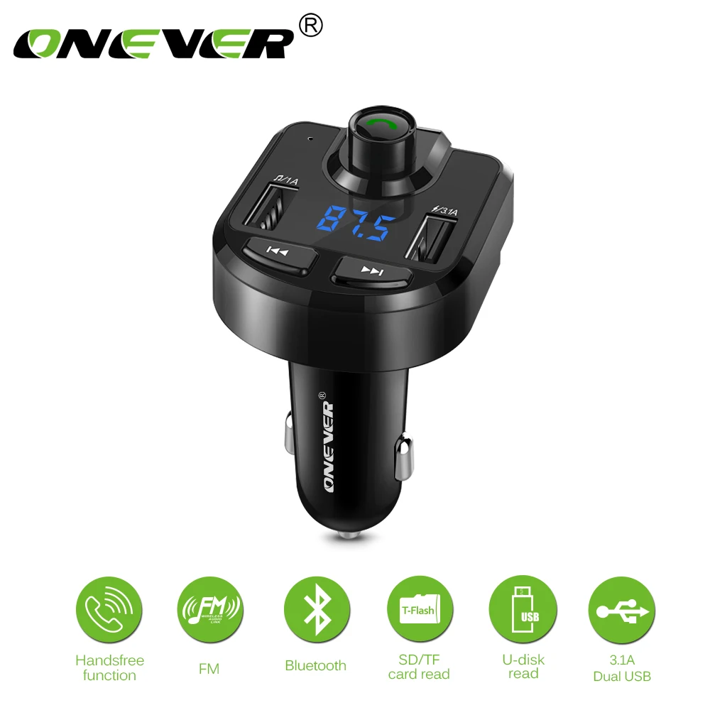 Onever FM Transmitter Wireless Bluetooth MP3 Player Support TF USB Disk Car 3.1A Dual USB Charger for iPhone GPS FM Modulator
Onever FM Transmitter Wireless Bluetooth MP3 Player Support TF USB Disk Car 3.1A Dual USB Charger for iPhone GPS FM Modulator