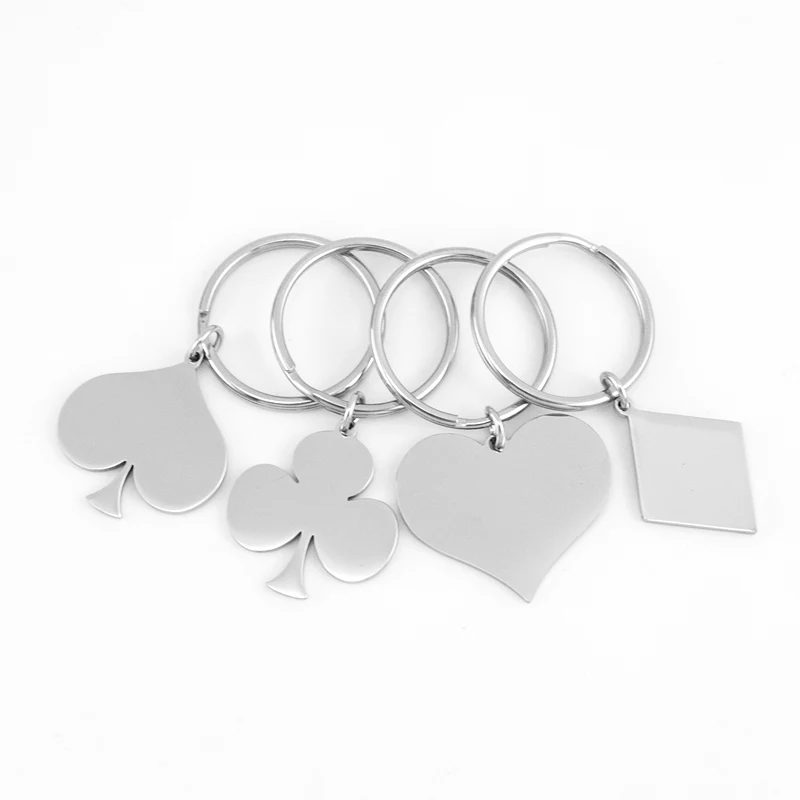 playing cards charms key chain mirror polished Stainless steel poker cards suit Heart, spade,, club keychain
playing cards charms key chain mirror polished Stainless steel poker cards suit Heart, spade,, club keychain
