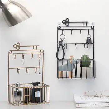 Multi-function Storage Wrought Iron Racks Wall Key Hook Hanging Basket Creative Wall Decoration Storage Racks
Multi-function Storage Wrought Iron Racks Wall Key Hook Hanging Basket Creative Wall Decoration Storage Racks