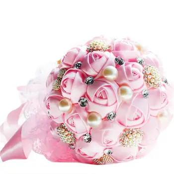 Romantic Wedding Bouquet with Crystal Sparkling Diamond Pearls Rhinestones Silk Roses Bride Wedding Holding Toss Bouquet
Romantic Wedding Bouquet with Crystal Sparkling Diamond Pearls Rhinestones Silk Roses Bride Wedding Holding Toss Bouquet