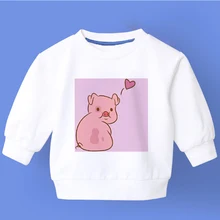 

Grils Pink Pig Sweatshirt Wimter New Children's Clothing Anime Loose Casual Clothes Young Children For Grils Cute Round Neck