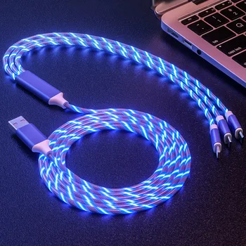 Micro USB Charging Wire 3 In 1 LED Flow Luminous 1.2m 2A Lighting Safe Cable For Apple Android Type-c With Multi-color
Micro USB Charging Wire 3 In 1 LED Flow Luminous 1.2m 2A Lighting Safe Cable For Apple Android Type-c With Multi-color