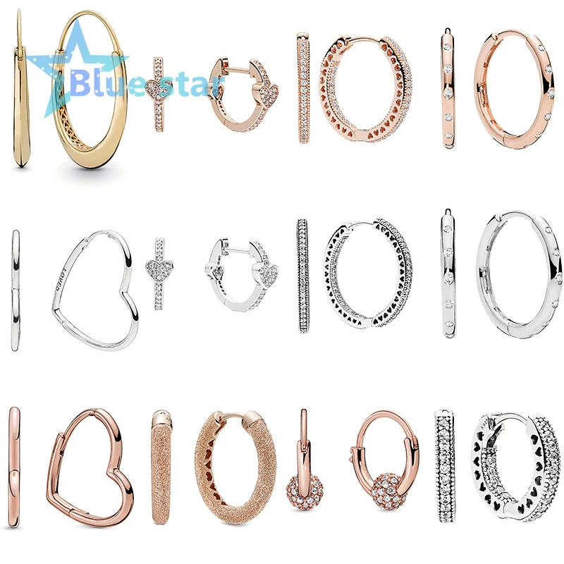 Bule Star 100% 925 Sterling Silver Pandoras Earrings Chunky Hoop Asymmetric Hearts of Love Droplets Earrings
Bule Star 100% 925 Sterling Silver Pandoras Earrings Chunky Hoop Asymmetric Hearts of Love Droplets Earrings