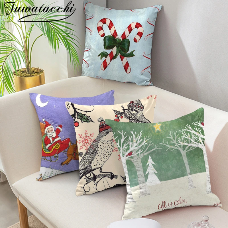 Fuwatacchi Christmas Series Cushion Cover Xmas Deer Tree Pillowcases For Home Sofa Car Bed Seat Decorative Colorful Pillow Cover 
Fuwatacchi Christmas Series Cushion Cover Xmas Deer Tree Pillowcases For Home Sofa Car Bed Seat Decorative Colorful Pillow Cover
