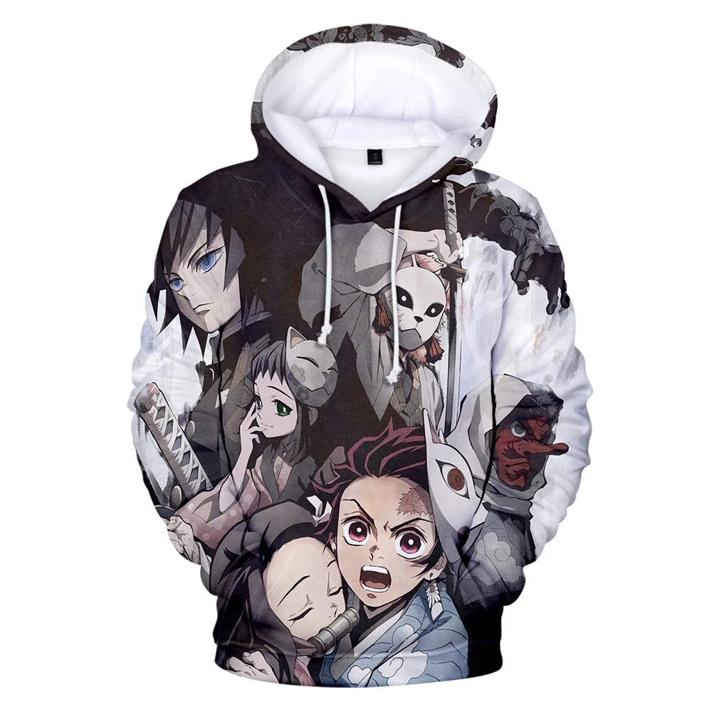 Black and White Demon Slayer Hoodies