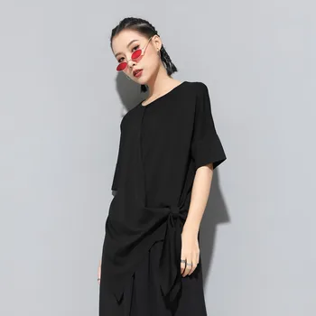 WOMENGAGA 2020 Summer New Pullover T-shirt Bow Patchwork Irregular Solid Short Sleeve Fashion Casual Loose Personality A244
WOMENGAGA 2020 Summer New Pullover T-shirt Bow Patchwork Irregular Solid Short Sleeve Fashion Casual Loose Personality A244