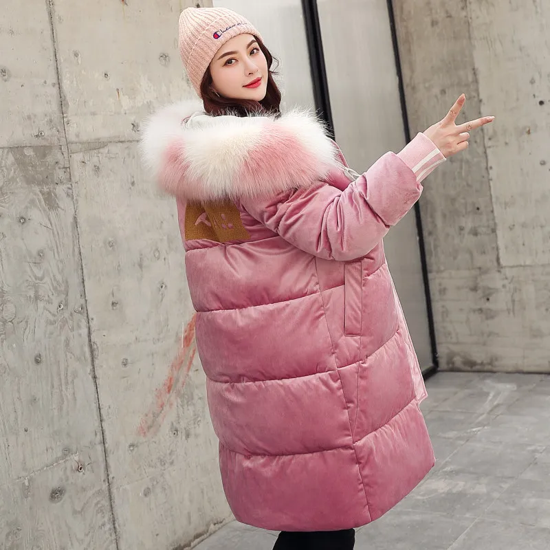 Gold Velvet Cotton-padded Clothes Women's Mid-length 2019 Winter New Style Slimming down Cotton fu da Fur Collar Cotton-padded J
Gold Velvet Cotton-padded Clothes Women's Mid-length 2019 Winter New Style Slimming down Cotton fu da Fur Collar Cotton-padded J