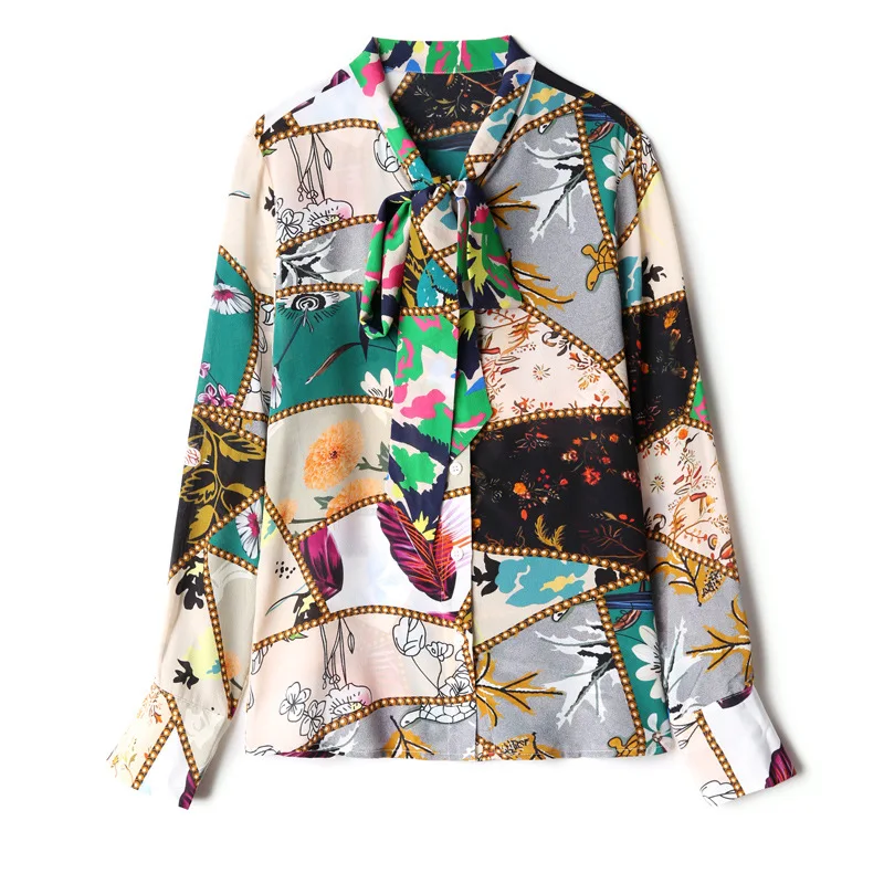 Camisas Estampadas De Mujer Bohemian 100% Natural Silk Korean Top Print Blusas Femininas Elegante Designer Blouses
Camisas Estampadas De Mujer Bohemian 100% Natural Silk Korean Top Print Blusas Femininas Elegante Designer Blouses