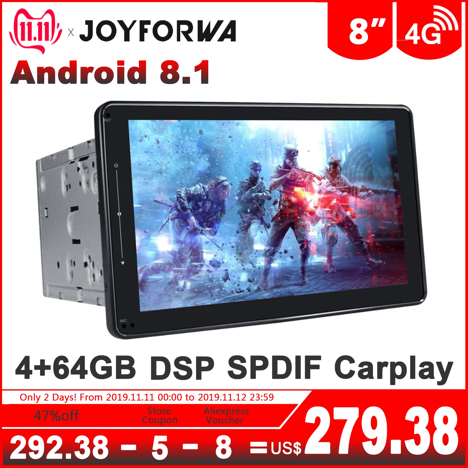 DSP Carplay 1280*720 8" 2Din Android 8.1 Car Multimedia Radio GPS SPDIF Subwoofer 4G SIM WiFi DVR DAB OBD Bluetooth TPMS Stereo
DSP Carplay 1280*720 8" 2Din Android 8.1 Car Multimedia Radio GPS SPDIF Subwoofer 4G SIM WiFi DVR DAB OBD Bluetooth TPMS Stereo