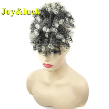 Joy&luck Short Ponytail Afro Kinky Curly with Bangs Synthetic Hair Pieces Ombre Blonde African American Chignon Hair Clip in
Joy&luck Short Ponytail Afro Kinky Curly with Bangs Synthetic Hair Pieces Ombre Blonde African American Chignon Hair Clip in
