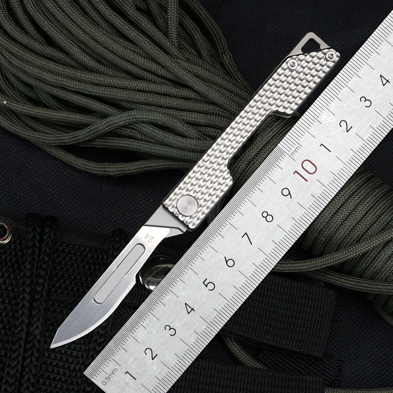 Titanium Alloy Scalpel Folding Knife EDC MINI Outdoor Emergency Key Chain With 10pcs Extra Blades Multifunctional Tool | Инструменты