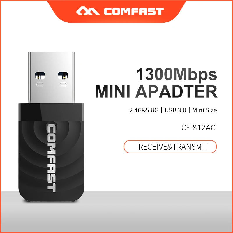 

Comfast CF-812AC Wifi Ethernet USB 3.0 Network card 1300Mbps 2.4G&5.8G dual band wireless USB wifi Adapter Wi-Fi Receiver Dongle