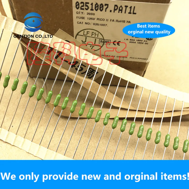 20PCS 100% New original 0251007 Lite original resistive 7A LF 125V green fast-break fuse 0251007.PAT1L tube
20PCS 100% New original 0251007 Lite original resistive 7A LF 125V green fast-break fuse 0251007.PAT1L tube