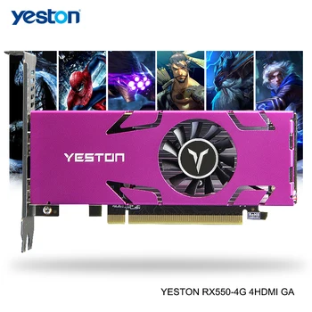 Yeston Radeon RX 550 GPU 4GB GDDR5 128bit Gaming Desktop computer PC Video Graphics Cards support HDMI X4 use simultaneously
