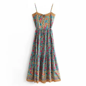 Hippie Dress Women Floral Mexican Dress Spaghetti Strap Boho Dress Mujer Long Gypsy Summer Beach Dress Women Clothing
Hippie Dress Women Floral Mexican Dress Spaghetti Strap Boho Dress Mujer Long Gypsy Summer Beach Dress Women Clothing