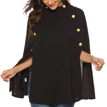 Wipalo Autumn Winter Women British Cloak Jacket Fashion Cape Coat Female Casual Cape Split Sleeve Black Double Breasted Shawl 
Wipalo Autumn Winter Women British Cloak Jacket Fashion Cape Coat Female Casual Cape Split Sleeve Black Double Breasted Shawl