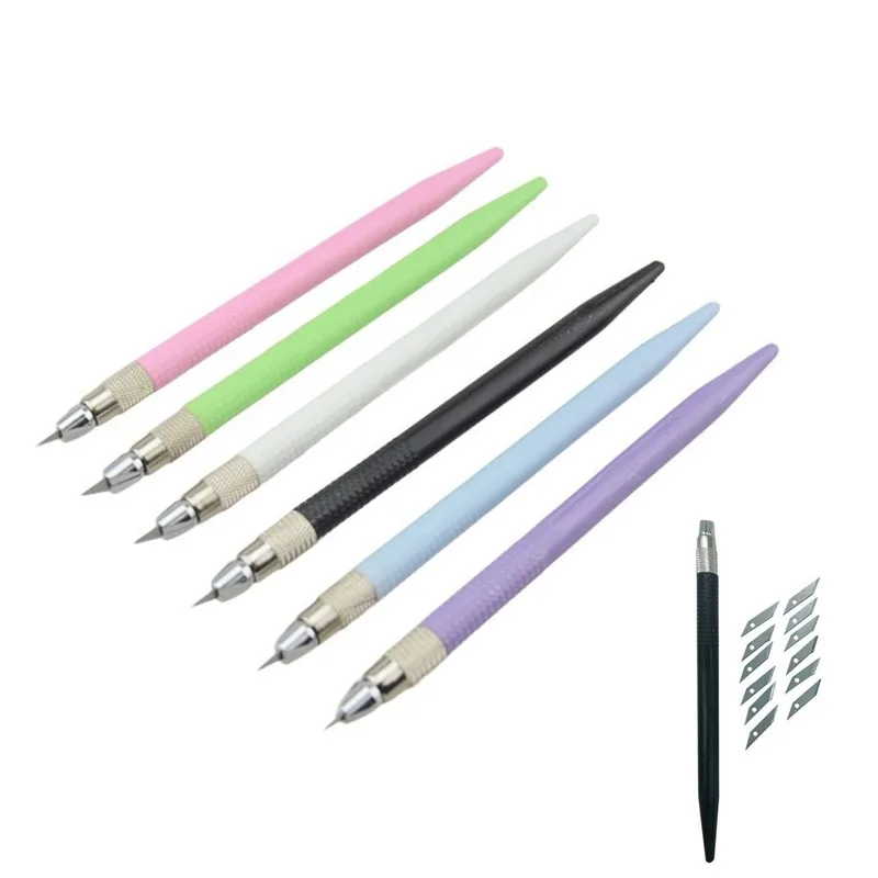 1PC Hobby Knife with 12pcs Spare Blades Engraving Pen knife Carving Craft Tool Scrapbooking Stationery School Supplier
1PC Hobby Knife with 12pcs Spare Blades Engraving Pen knife Carving Craft Tool Scrapbooking Stationery School Supplier