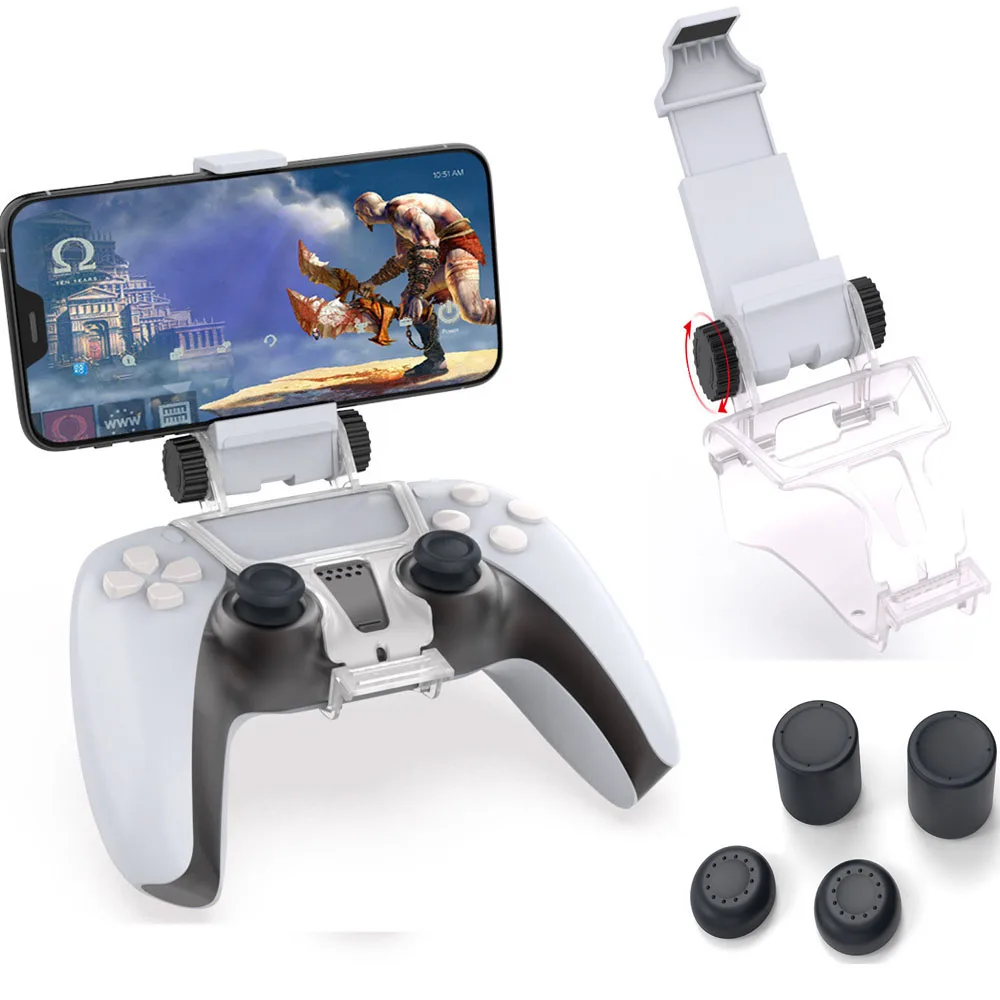 Smart Phone Clip Clamp Stand Bracket Stand Mount Holder for Playstation 5 PS5 Game Controller W/ Thumbsticks Joystick Cap Cover
Smart Phone Clip Clamp Stand Bracket Stand Mount Holder for Playstation 5 PS5 Game Controller W/ Thumbsticks Joystick Cap Cover