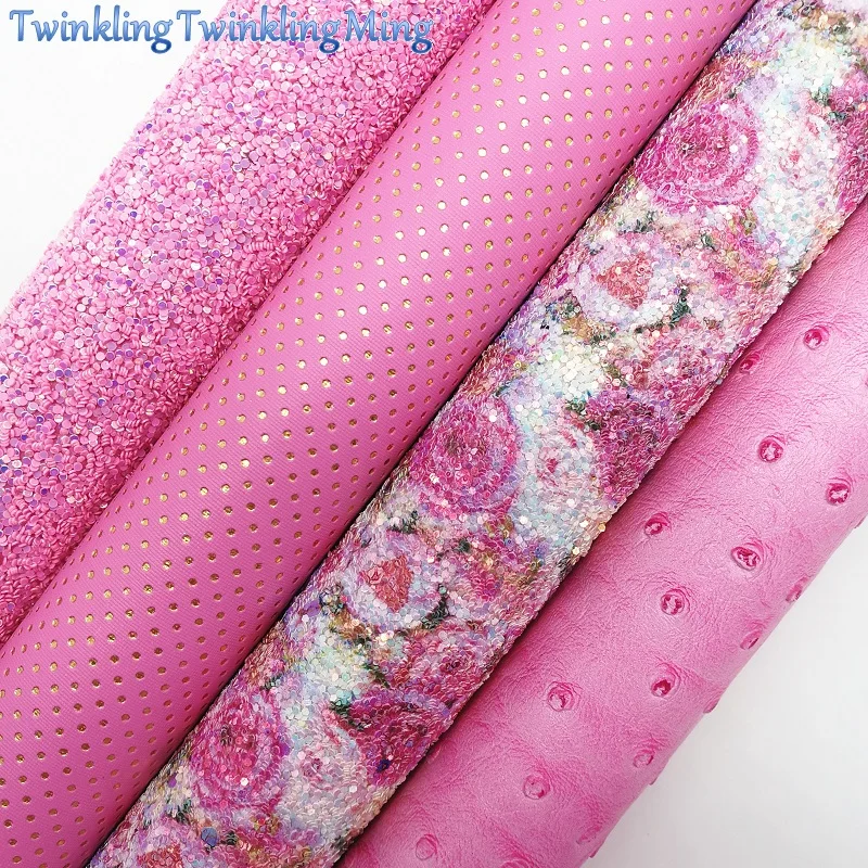PINK Glitter Fabirc, Faux Leather Fabric, Ostrich Synthetic Leather Fabric Sheets For Bow A4 21x29CM Twinkling Ming XM622
PINK Glitter Fabirc, Faux Leather Fabric, Ostrich Synthetic Leather Fabric Sheets For Bow A4 21x29CM Twinkling Ming XM622