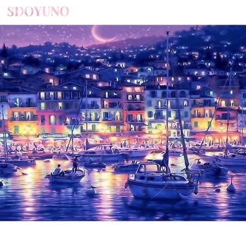 SDOYUNO DIY painting by number with frame for kids Abstract sea night seascape acrylic paints for painting wall art HandPainted 
SDOYUNO DIY painting by number with frame for kids Abstract sea night seascape acrylic paints for painting wall art HandPainted