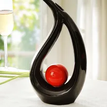 Керамическая черная ваза для цветов домашний декор украшение