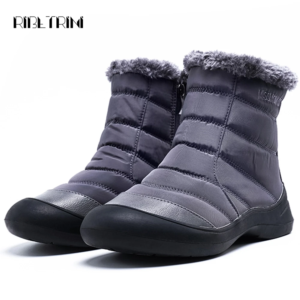 RIBETRNI Waterproof Snow Boots for Women 2019 New Winter Warm Fur Shoes Woman Flat Platform Boots Zipper Outdoor Ankle Boots
RIBETRNI Waterproof Snow Boots for Women 2019 New Winter Warm Fur Shoes Woman Flat Platform Boots Zipper Outdoor Ankle Boots
