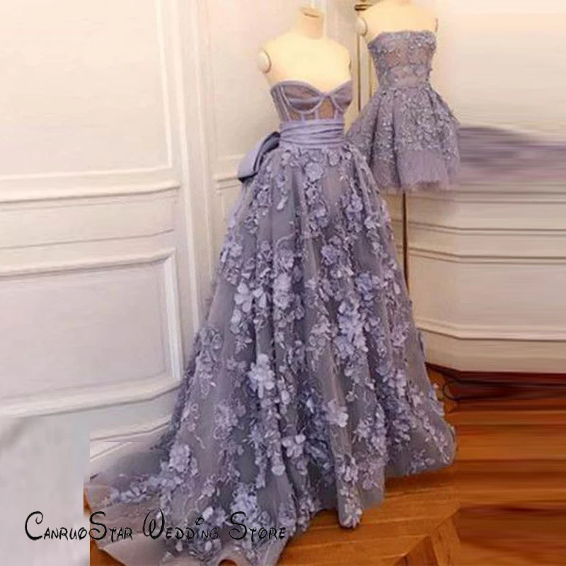 Sweetheart Purple 3D Flower Long Evening Dress Homecoming Dress Sash Zipper Back Sweep Train Short Party Gown vestidos de cóctel
Sweetheart Purple 3D Flower Long Evening Dress Homecoming Dress Sash Zipper Back Sweep Train Short Party Gown vestidos de cóctel