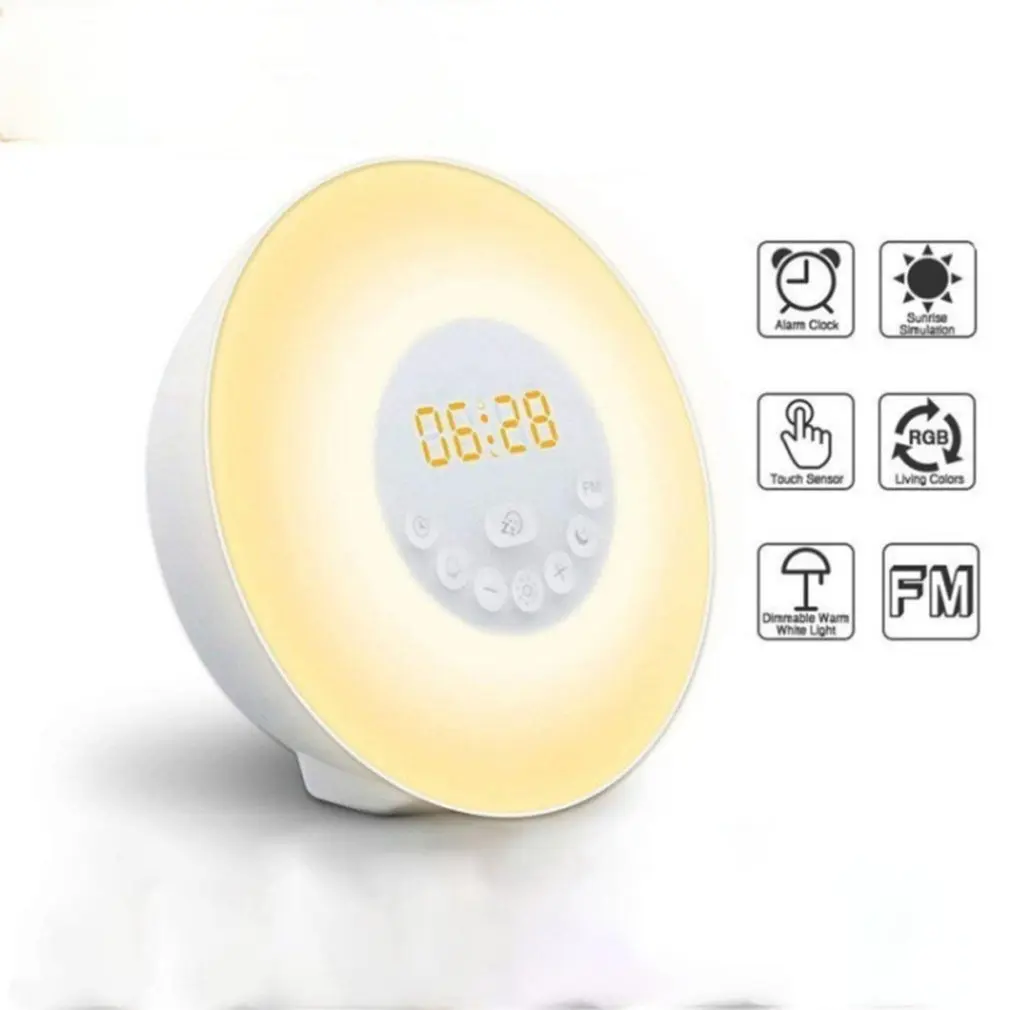 Led Alarm Clock Bedside Atmosphere Light Intelligent Simulation Sunrise Wake-up Light Sunset Sleepless Night Light Colorful
Led Alarm Clock Bedside Atmosphere Light Intelligent Simulation Sunrise Wake-up Light Sunset Sleepless Night Light Colorful