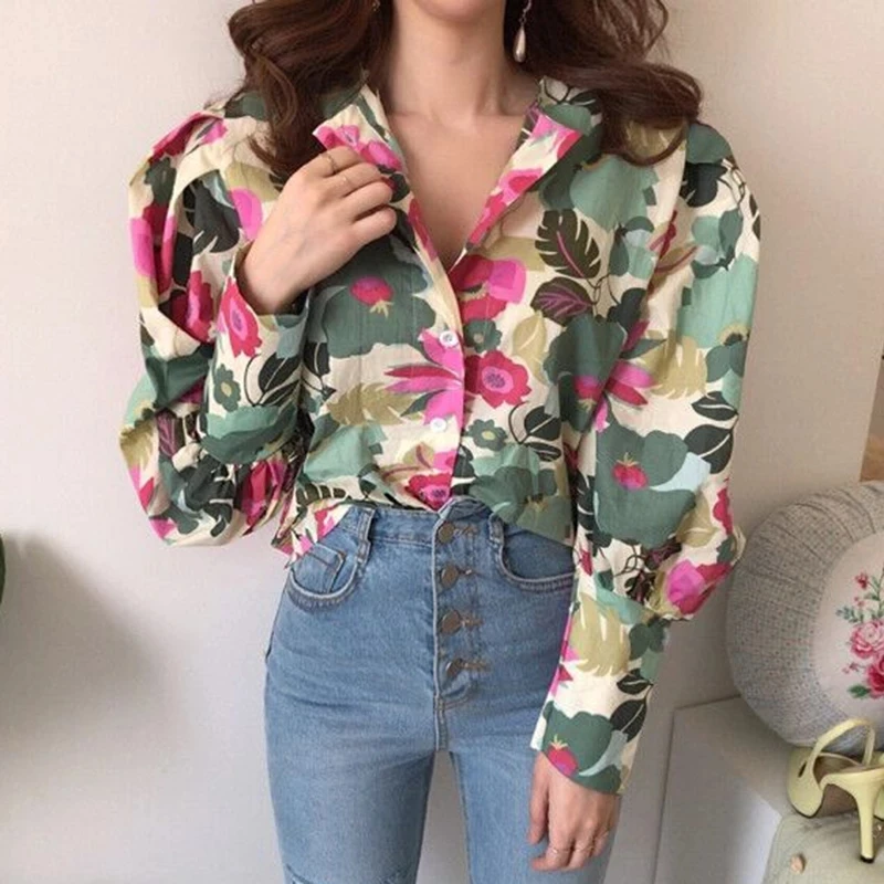 Casual T-Shirt Women Spring Autumn Korean Style Printing All-Match Lapel Single-Breasted Loose Lantern Long-Sleeved T-Shirt Top
Casual T-Shirt Women Spring Autumn Korean Style Printing All-Match Lapel Single-Breasted Loose Lantern Long-Sleeved T-Shirt Top