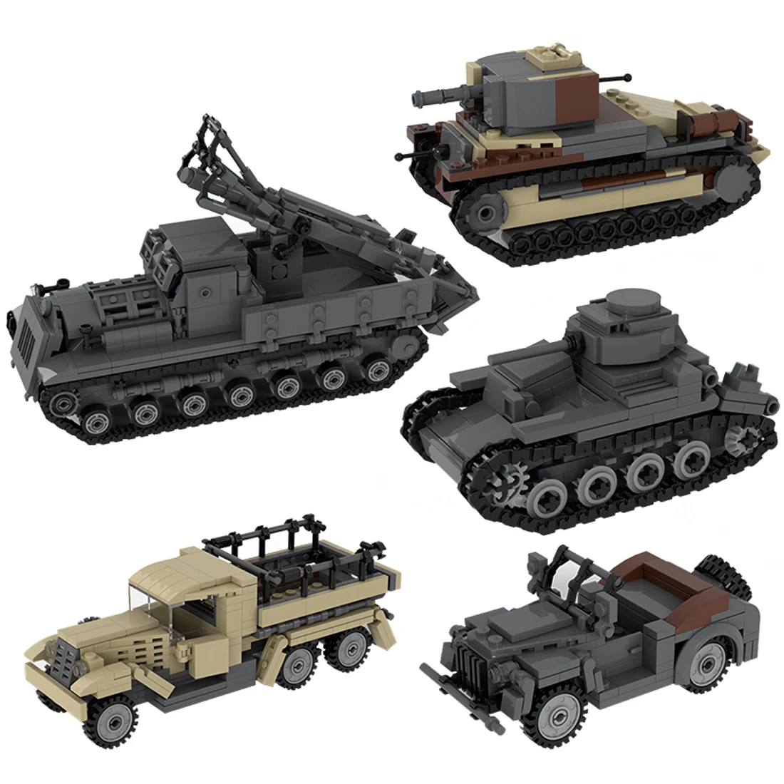 

hot military WWII Japan army 4 Self-Propelled Mortar Type 95 Scout Car 89 94 type tank war Building Blocks weapons bricks toys