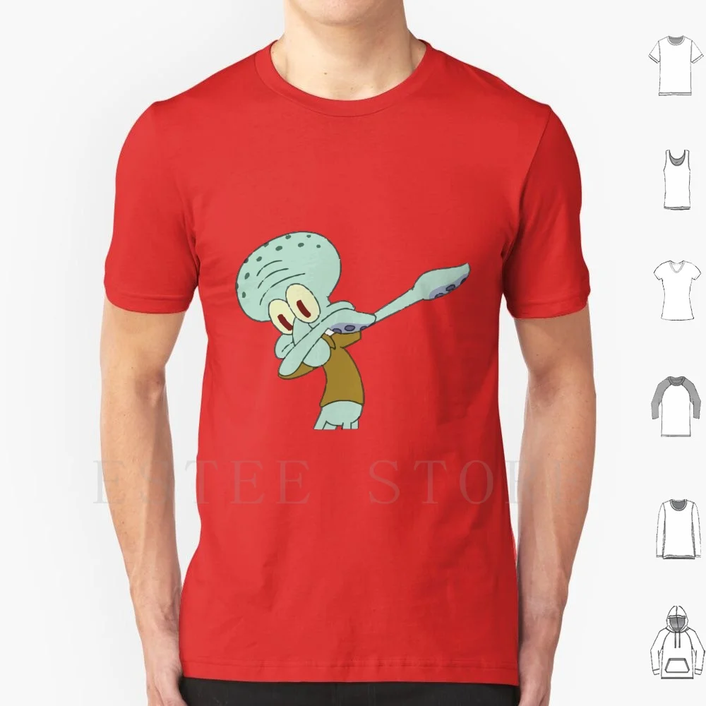 Сквидвард Dab Футболка с принтом хлопок Songebob квадратные брюки Meme забавные |