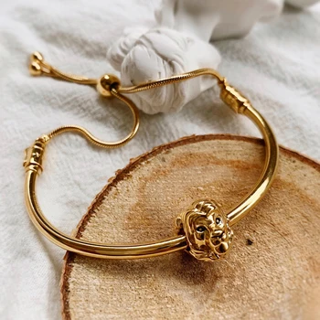 High-Quality Original 1:1 100%925 Sterling Silver Gold Lion Head Shrink Bracelet Free Shipping Is The First Choice For Gifts 
High-Quality Original 1:1 100%925 Sterling Silver Gold Lion Head Shrink Bracelet Free Shipping Is The First Choice For Gifts