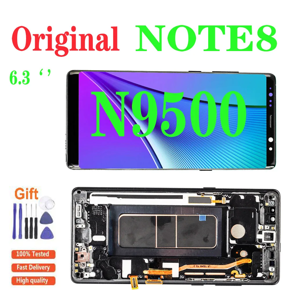 New 6.3" Original AMOLED LCD For SAMSUNG Galaxy NOTE8 LCD N9500 N9500F LCD Display Touch Screen Replacement Parts+Frame
New 6.3" Original AMOLED LCD For SAMSUNG Galaxy NOTE8 LCD N9500 N9500F LCD Display Touch Screen Replacement Parts+Frame
