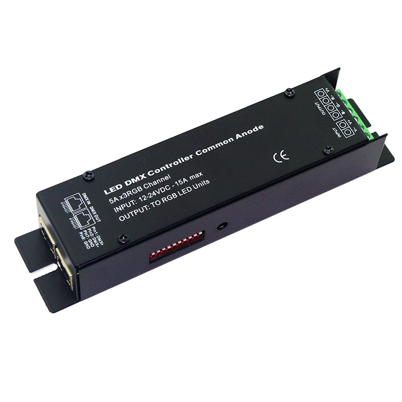 DC12V 24V DMX512 Decorder 5A*3Channel RGB 15A max Led DMX Controller Common Anode CA-DMX-32 Output to RGB LED Units
DC12V 24V DMX512 Decorder 5A*3Channel RGB 15A max Led DMX Controller Common Anode CA-DMX-32 Output to RGB LED Units
