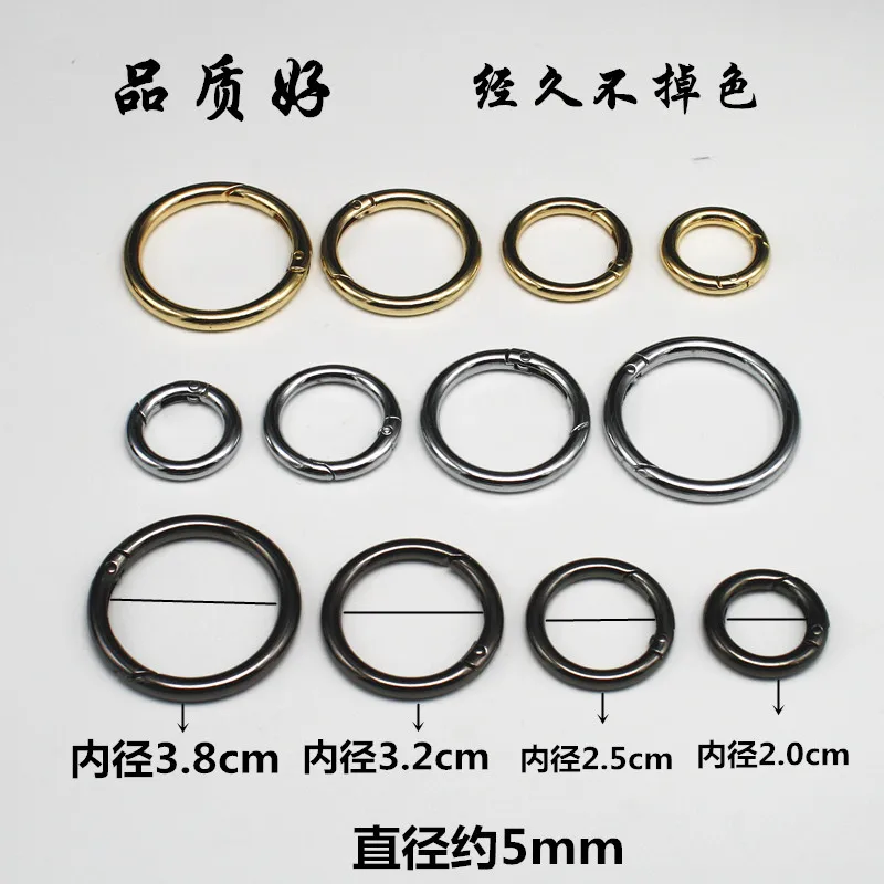 Accessories Spring Circle Spring Buckle qiang hei Light Golden Color round Buckle Bag Circular Ring Spring Hardware Circular Rin
Accessories Spring Circle Spring Buckle qiang hei Light Golden Color round Buckle Bag Circular Ring Spring Hardware Circular Rin