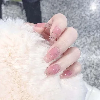 24pcs Pink False Nail Micro Clear Cute Fake Nails press on nail Long nails With Rhinestones Summer Nail Art Decoration
24pcs Pink False Nail Micro Clear Cute Fake Nails press on nail Long nails With Rhinestones Summer Nail Art Decoration