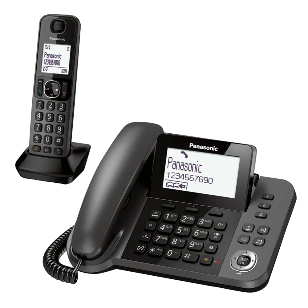 Радиотелефон PANASONIC KX-TGF310RUM+доп проводной телефон память 100 ном АОН повтор